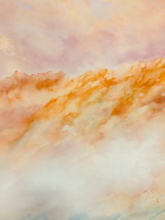 (Détail) coucher de soleil sur les Dents Blanches - watercolor et acrylic on canvas 190x130cm